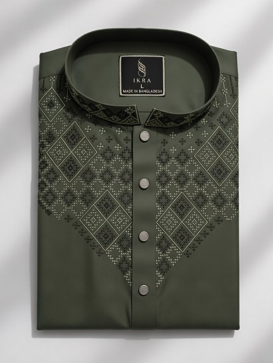 Luxury  olive green Punjabi