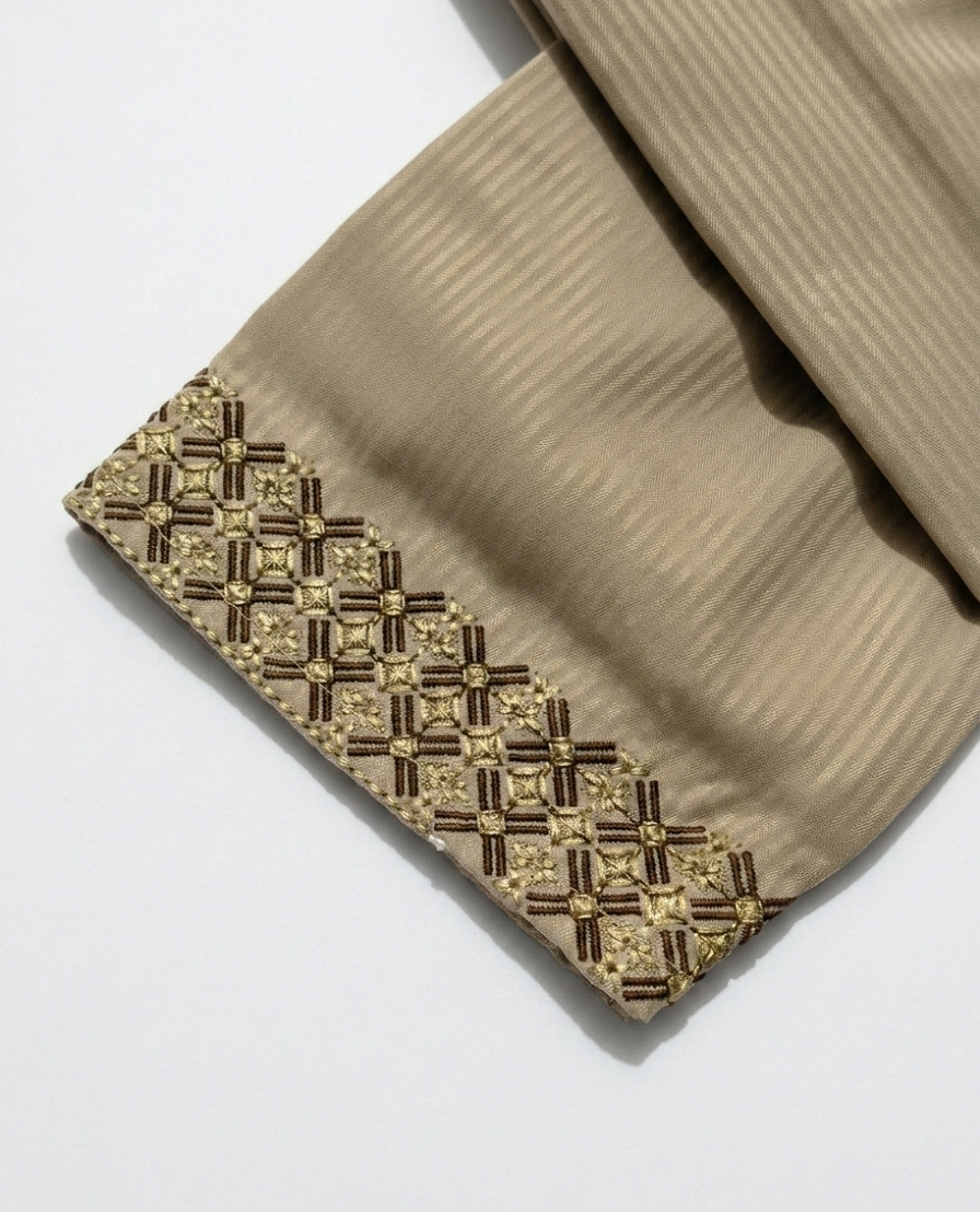 Beige Embroidered Panjabi
