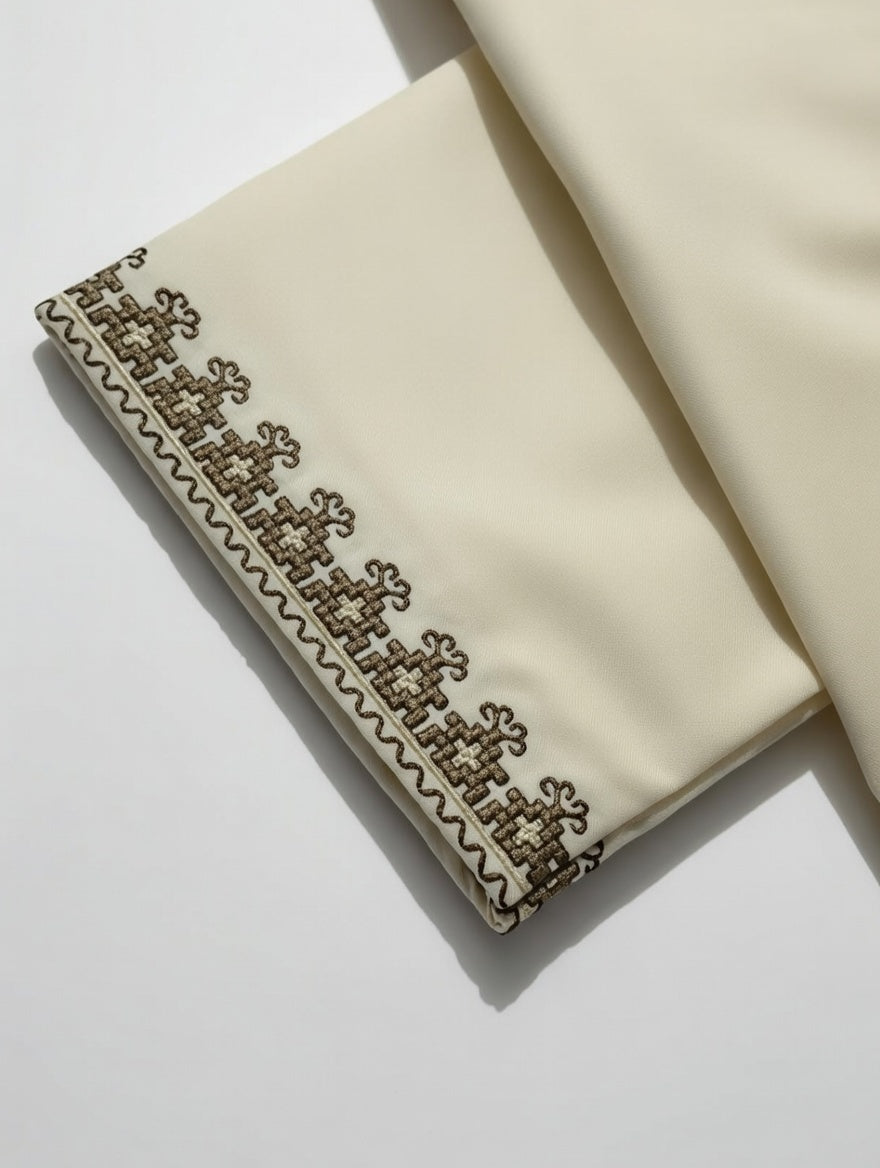 Off White Embroidered Panjabi